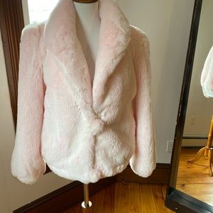 Vintage Donnybrook Pink Faux Fur Coat Jacket Sz Lg